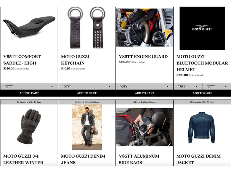 Moto Guzzi has launched an eCommerce platform in the United States